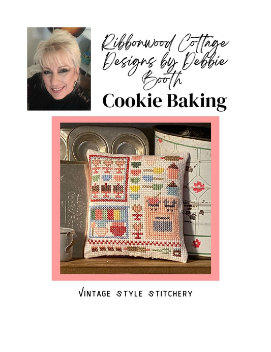 Cross Stitch | Cookie Baking | Vintage Baking | Stitchery X Stitch Chart and Pattern | How to Cross Stitch