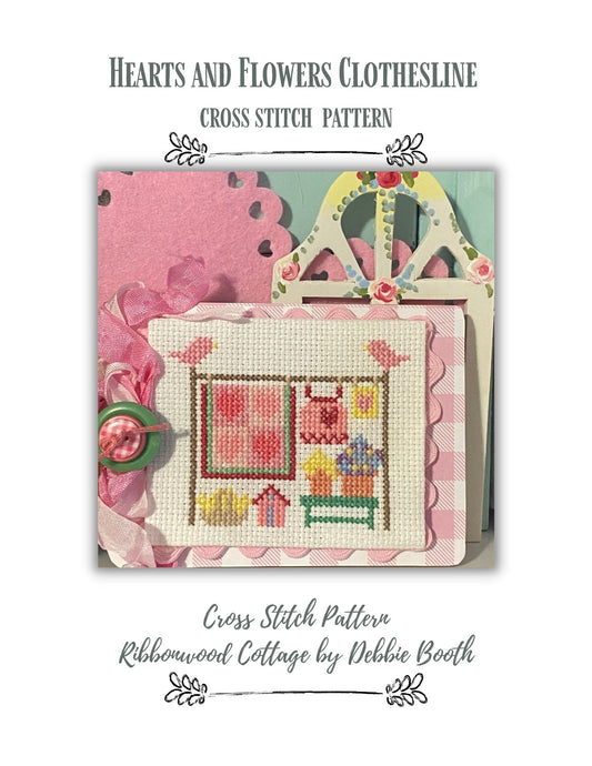 Cross Stitch Quilts at Home - Heart and Flowers Quilt Clothesline Epattern